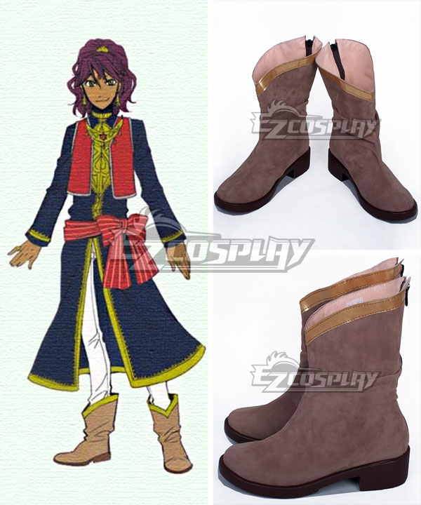 Black Butler Prince Soma Brown Shoes Cosplay Boots