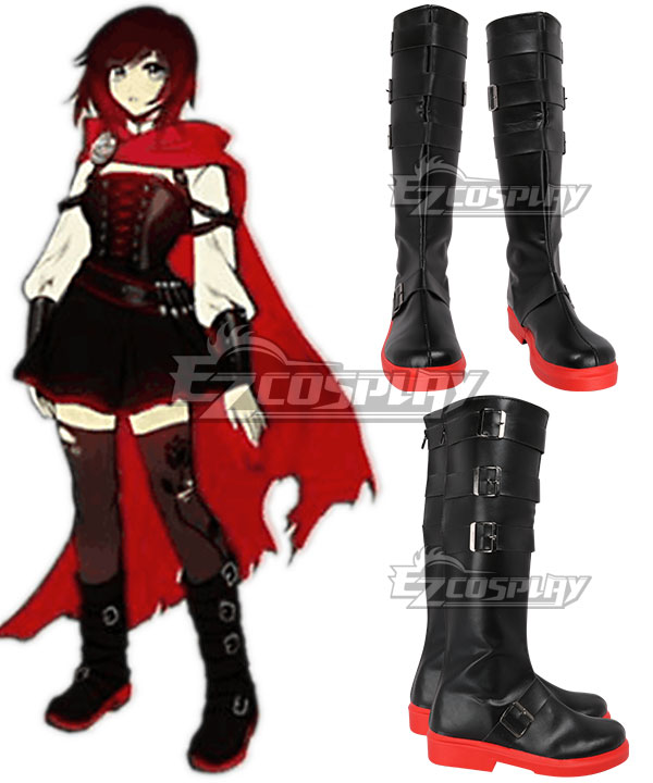RWBY Volume 4 Ruby Rose Black Shoes Cosplay Boots