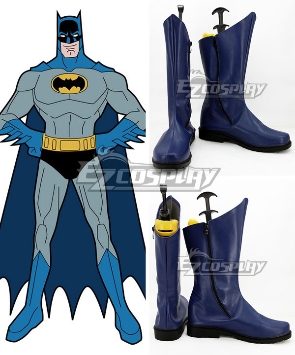 DC Comics Batman Bruce Wayne Blue Shoes Cosplay Boots