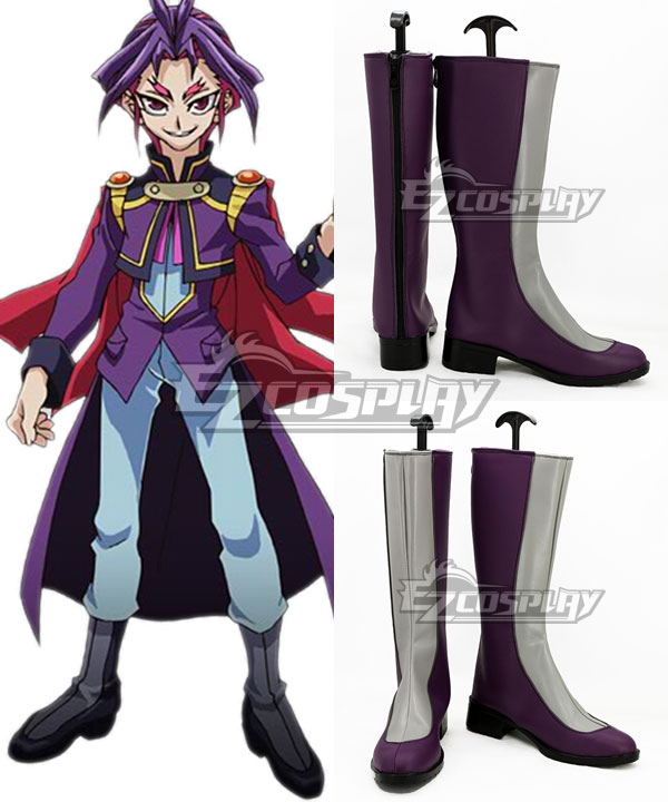 

Yu-Gi-Oh! Yugioh ARC-V Joeri Yuri Grey And Purple Shoes Cosplay Boots