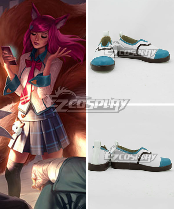 League of Legends LOL Academy Ahri The Nine Tailed Fox White Cosplay Shoes