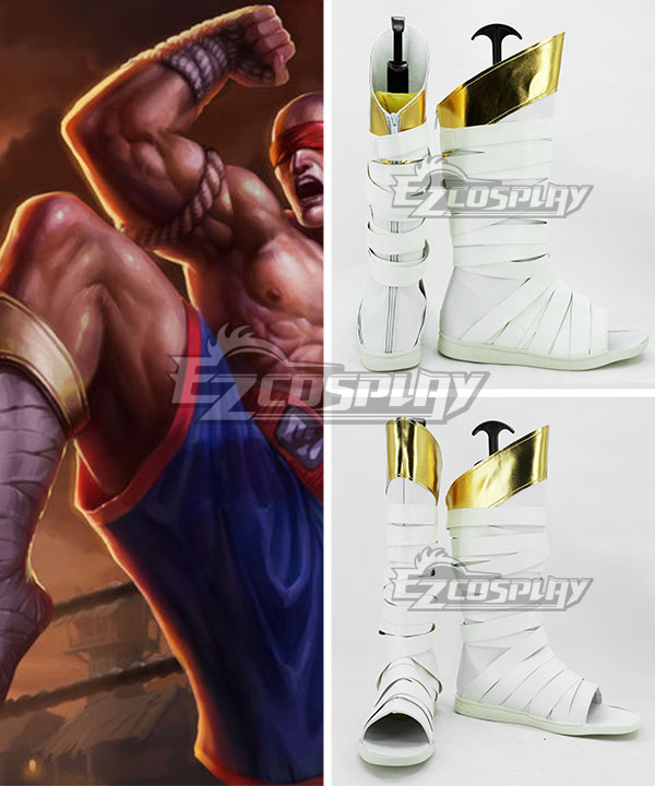 League of Legends LOL Muay Thai Lee Sin the Blind Monk White Shoes Cosplay Boots