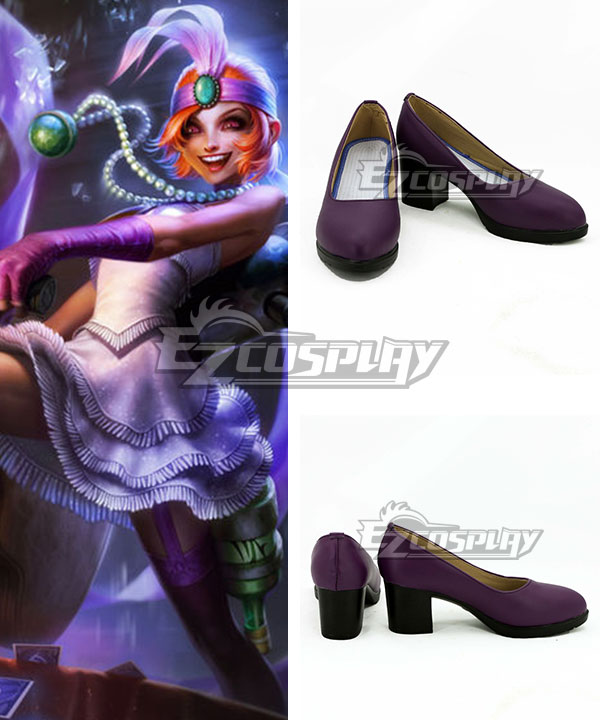 League of Legends LOL Mafia Jinx the Loose Cannon Purple Cosplay Shoes