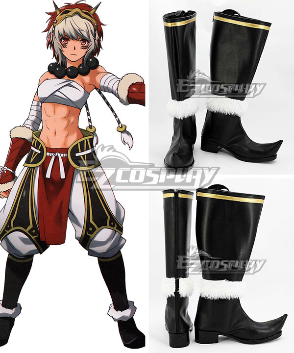 Fire Emblem Fates Rinkah Black Shoes Cosplay Boots