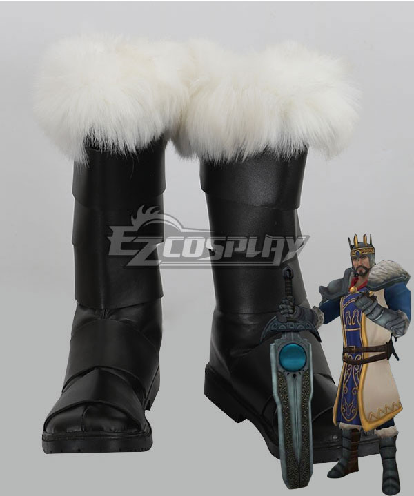 League of Legends King Tryndamere The Barbarian King Black Shoes Cosplay Boots