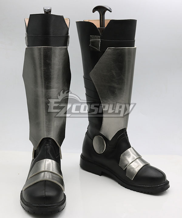 Overwatch OW Soldier 76 John Jack Morrison Schwarze silberne Schuhe Cosplay Stiefel