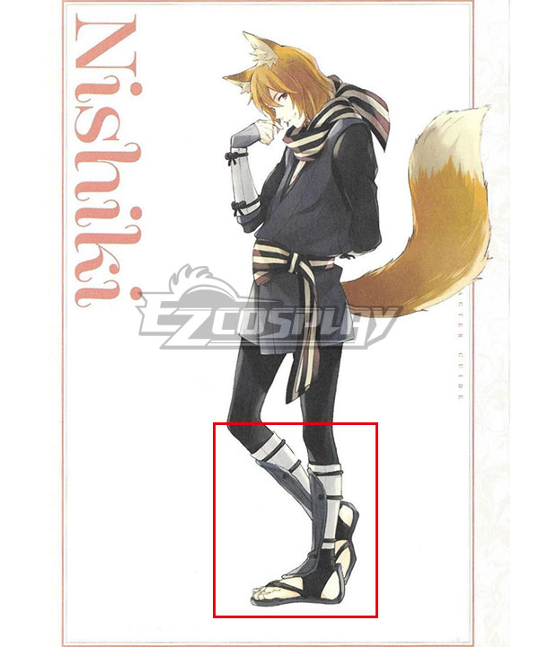 FE Fates IF Nishiki Kaden Black Shoes Cosplay Boots - Including black armor and white leggings