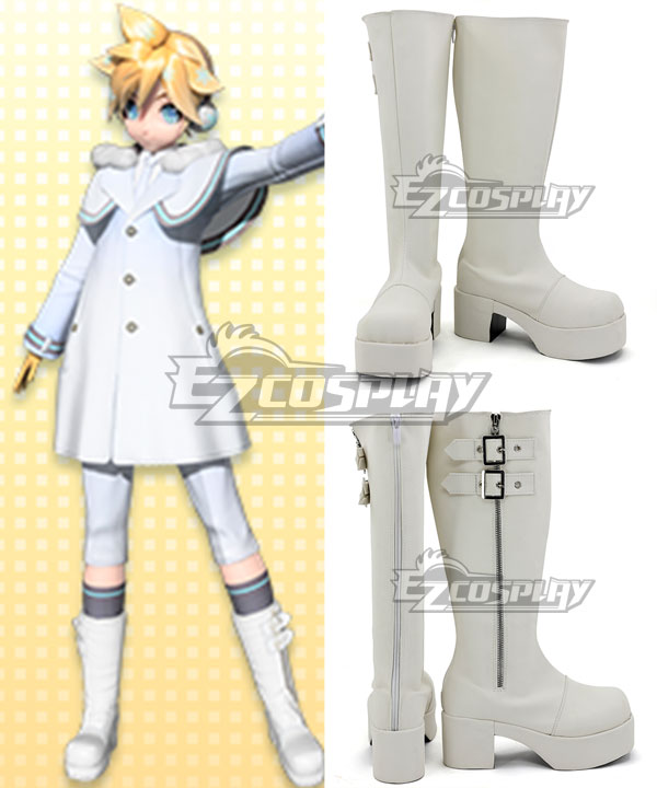 Vocaloid Kagamine Len White Shoes Cosplay Boots
