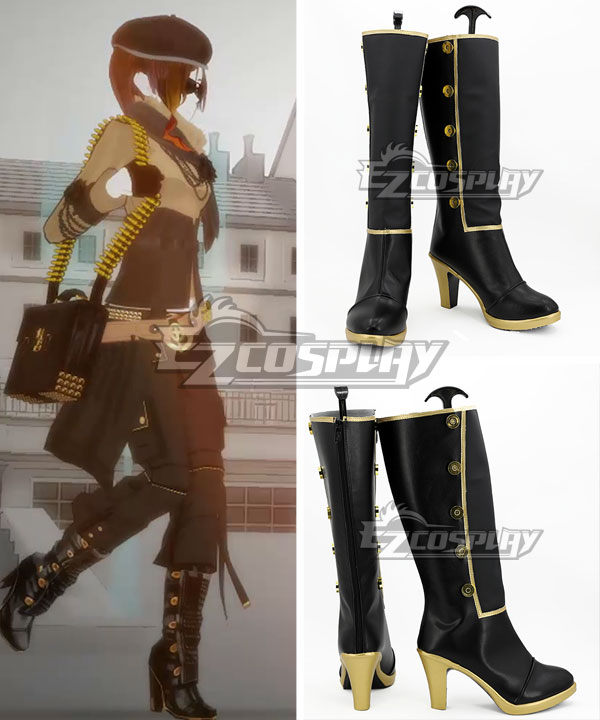 RWBY Leader of Team CFVY Coco Adel Black Shoes Cosplay Boots