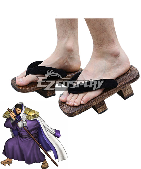 One Piece Fujitora Issho Clogs Brown Cosplay Shoes