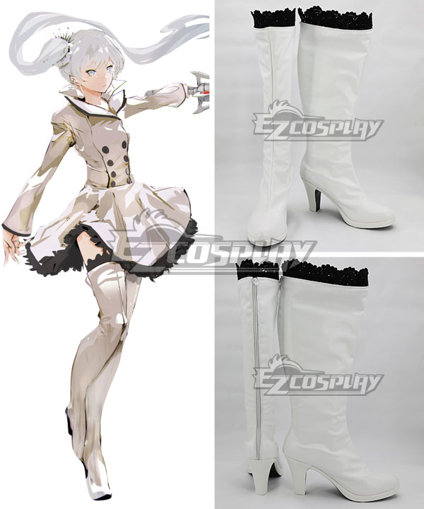 RWBY Weiss Schnee White Shoes Cosplay Boots
