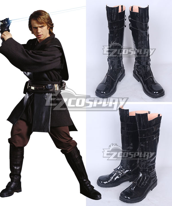 Star Wars Anakin Skywalker Darth Vade Black Shoes Cosplay Boots