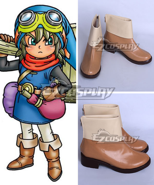 Dragon Quest Builders Girl Builder Brown Shoes Cosplay Boots