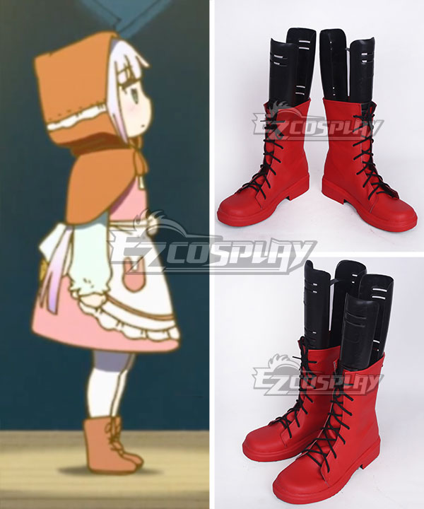  Miss Kobayashis Dragon Maid Kanna Kamui The Little Match Girl Red Shoes Cosplay Boots