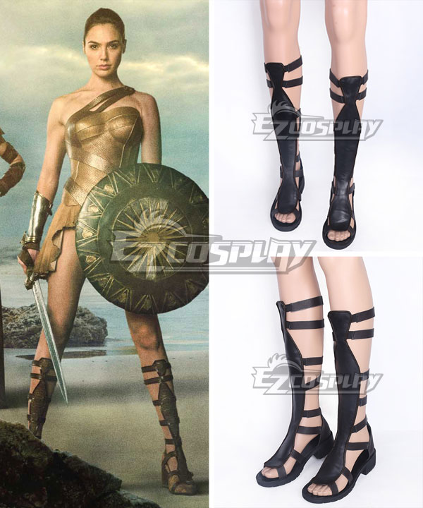 

DC Wonder Woman Diana Prince Black Shoes Cosplay Boots