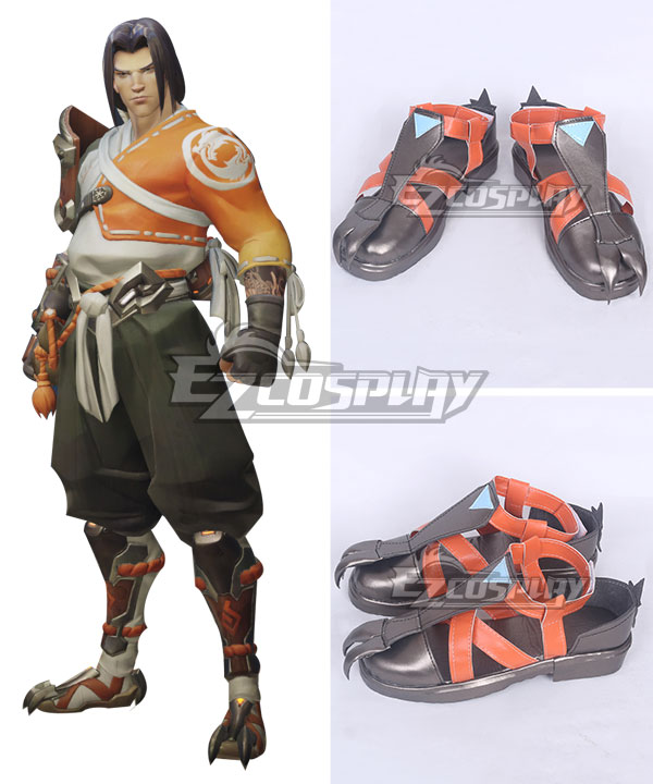 Overwatch OW Young Hanzo Red Cosplay Shoes