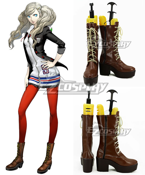 Persona 5 Ann Takamaki Brown Shoes Cosplay Boots