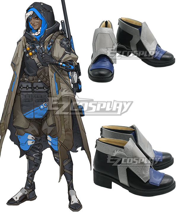 Overwatch OW Ana Amari Blue Cosplay Shoes