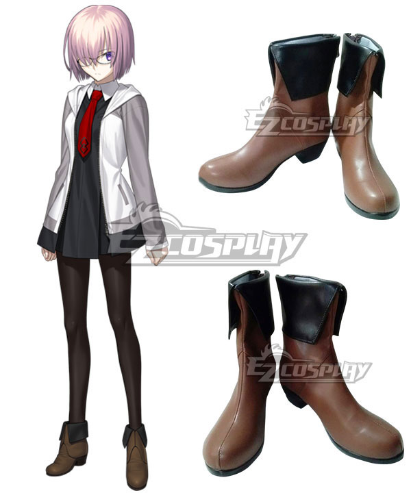 Fate Grand Order Mash Kyrielight Shielder Brown Shoes Cosplay Boots