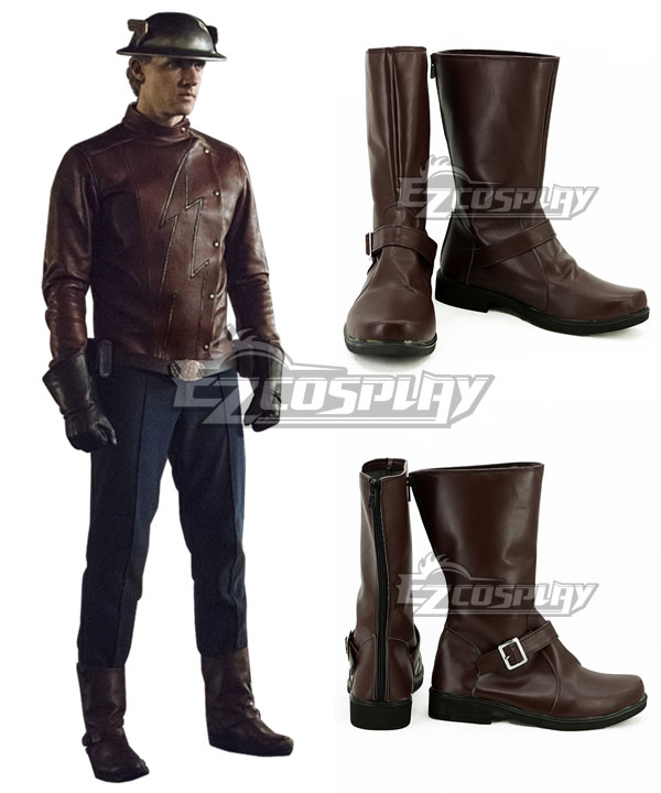 

DC The Flash Jay Garrick Brown Shoes Cosplay Boots