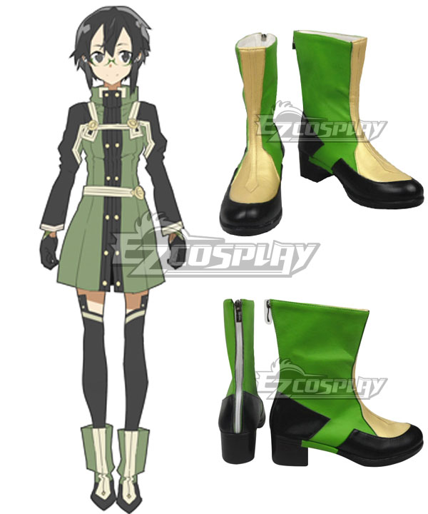 

Sword Art Online Ordinal Scale Asada Shino Sinon Movie Green Shoes Cosplay Boots