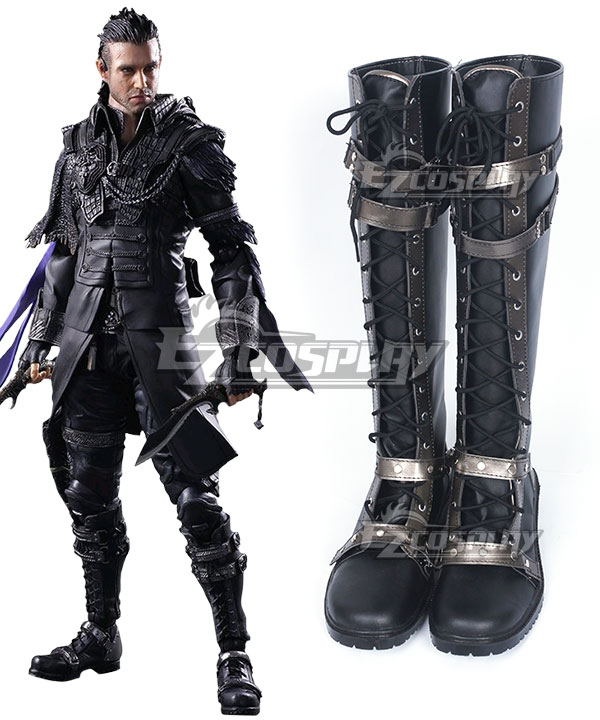 Kingsglaive: Final Fantasy XV FF15 Nyx Ulric Black Shoes Cosplay Boots
