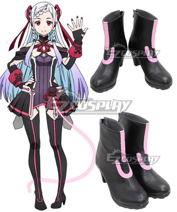 

Sword Art Online Ordinal Scale Yuna Movie Black Shoes Cosplay Boots