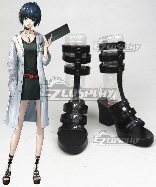Persona 5 Tae Takemi Black Shoes Cosplay Boots