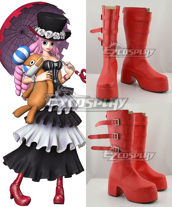 One Piece Perona Ghost Princess Red Shoes Cosplay Boots
