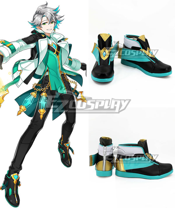 Elsword Erbluhen Emotion Blue Shoes Cosplay Boots