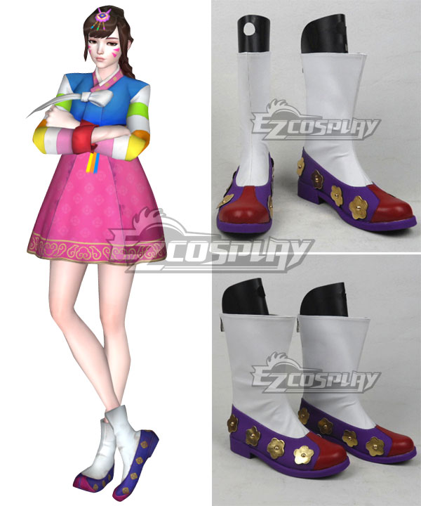 Overwatch OW D.Va DVa Hana Song Palanquin White Shoes Cosplay Boots