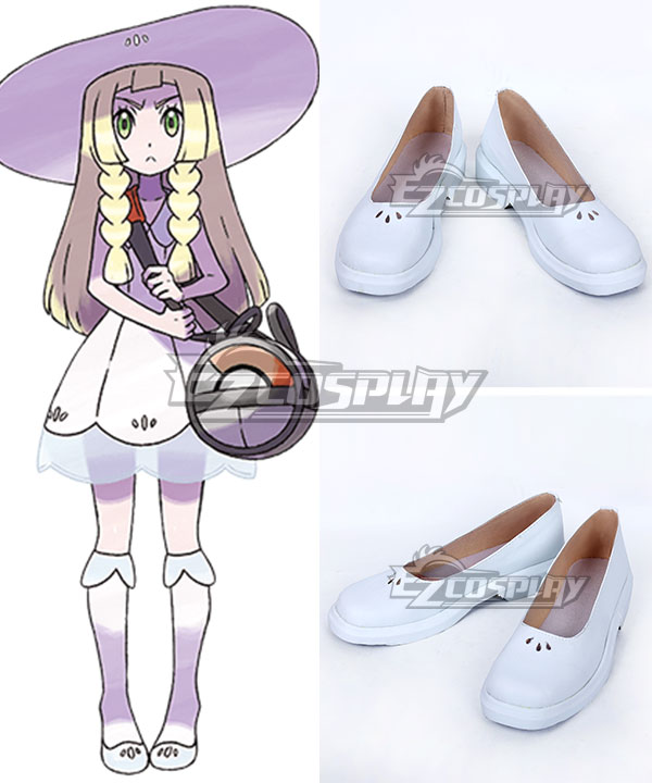 PM Sun and Moon Lillie White Cosplay Shoes