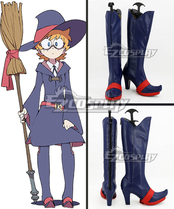 Little Witch Academia Lotte Yanson Deep Blue Shoes Cosplay Boots