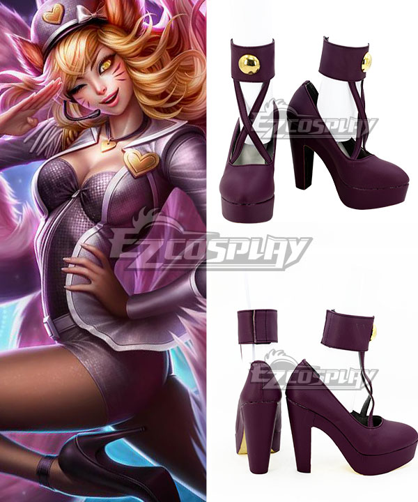 League of Legends Popstar Ahri The Nine Tailed Fox Purple Cosplay Shoes