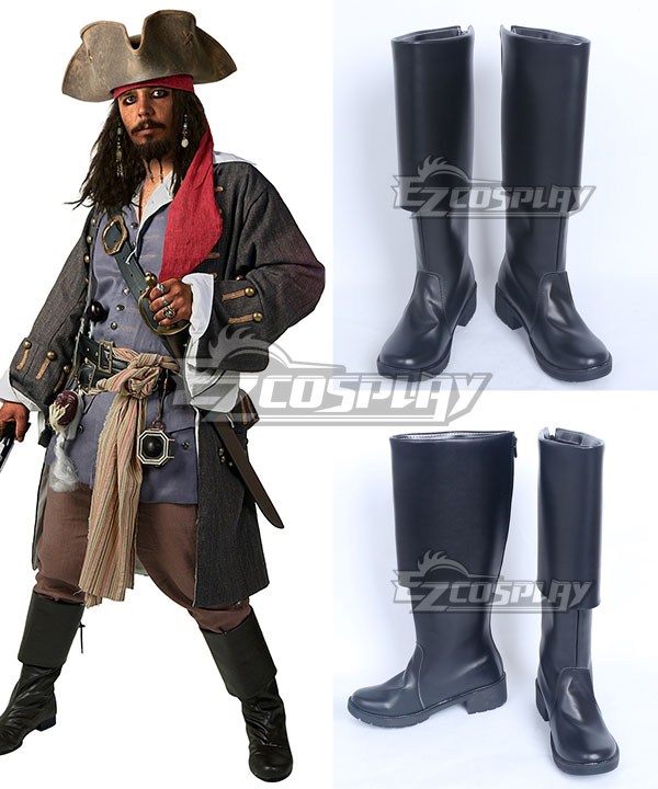 Pirates of the Caribbean: Dead Men Tell No Tales Captain Jack Sparrow Black Shoes Cosplay Boots