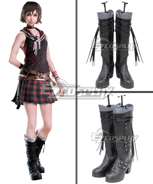 Final Fantasy XV Iris Amicitia Black Shoes Cosplay Boots
