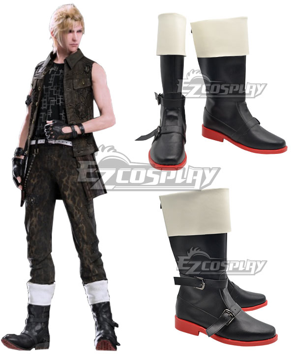 Final Fantasy XV Prompto Argentum Black and White Shoes Cosplay Boots
