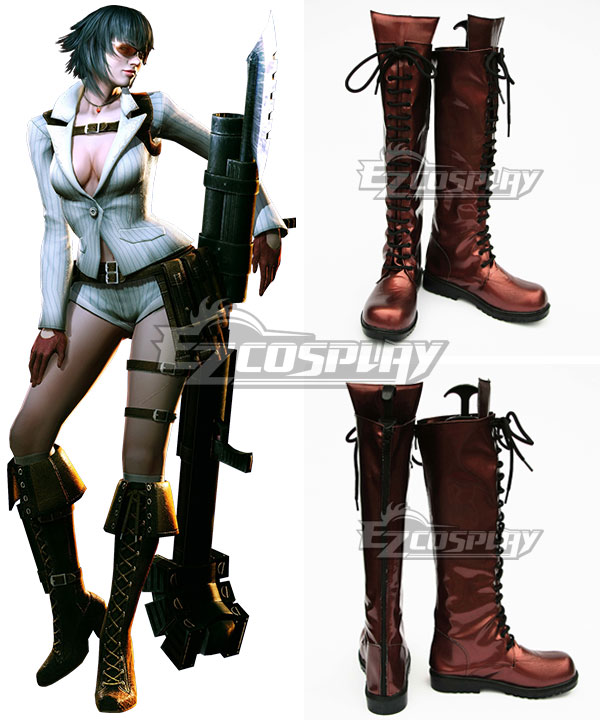 Devil May Cry Lady Braune Schuhe Cosplay Stiefel