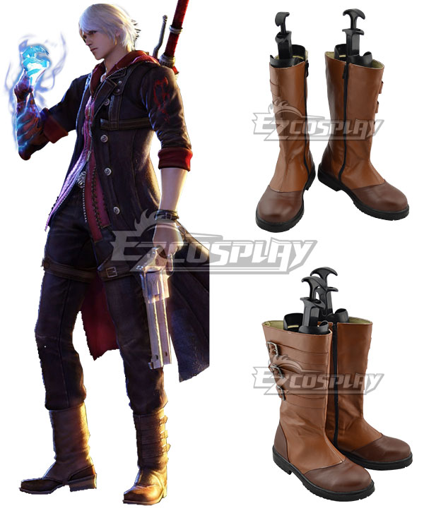 Devil May Cry Nero Brown Shoes Cosplay Boots
