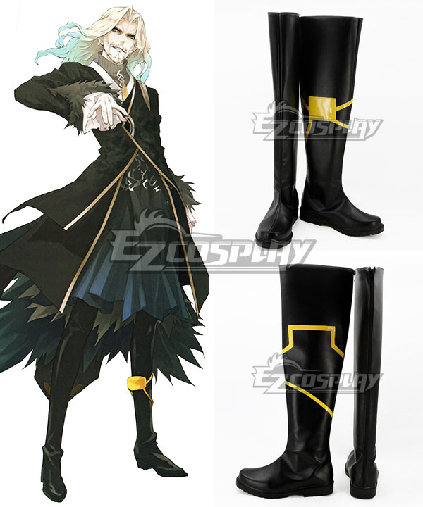 Fate Apocrypha Lancer of Black Vlad III Black Shoes Cosplay Boots