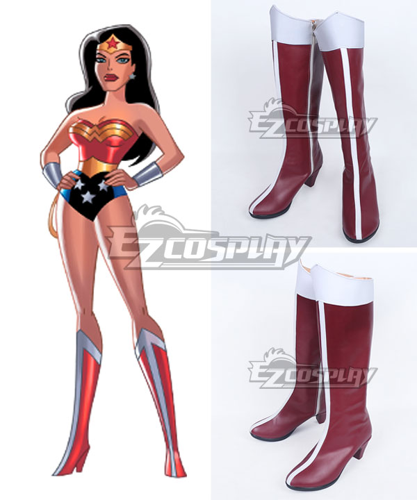 

DC Comic Wonder Woman Movie Diana Prince Deep Red Shoes Cosplay Boots