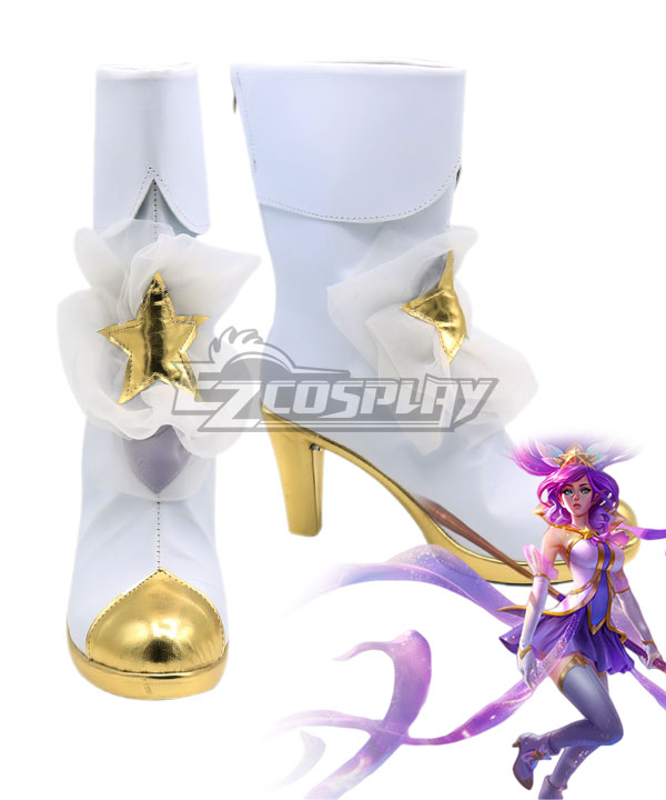 League of Legends LOL Star Guardian Janna White Shoes Cosplay Boots - A Edition