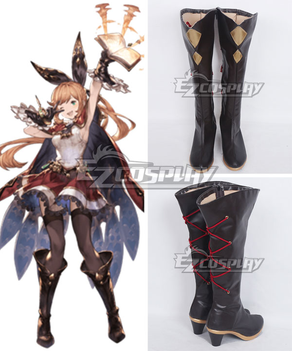 Granblue Fantasy Clarisse Black Shoes Cosplay Boots