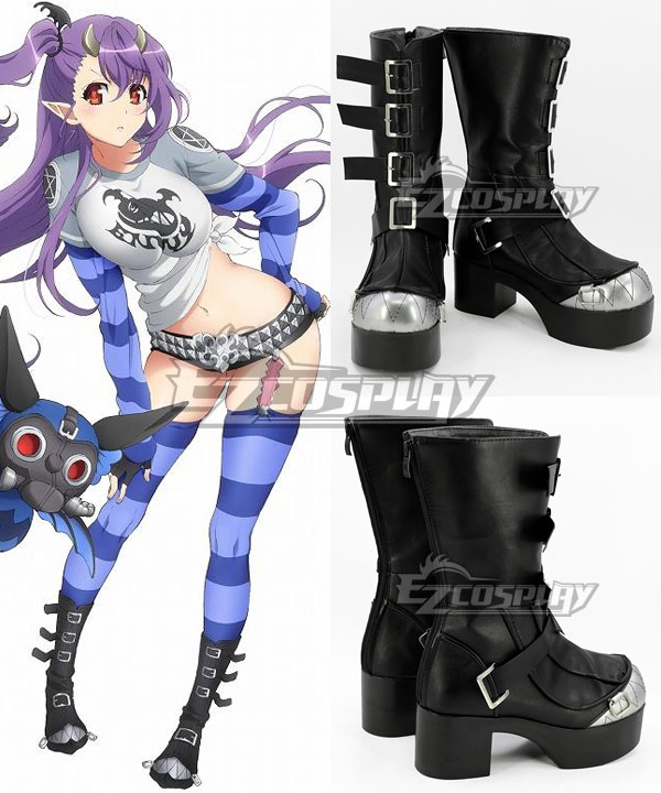 7 Sins Leviathan Black Shoes Cosplay Boots
