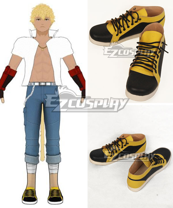 RWBY Haven Academy Team SSSN Sun WuKong Black Yellow Cosplay Shoes
