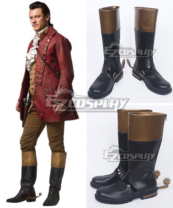 Disney Beauty and The Beast Gaston Movie 2017 Black Shoes Cosplay Boots