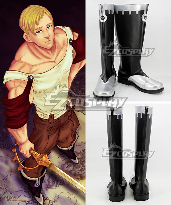 

The Seven Deadly Sins Nanatsu no Taizai Escanor Black Shoes Cosplay Boots