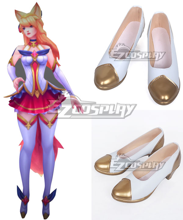 League of Legends LOL Star Guardian Ahri White Cosplay Shoes