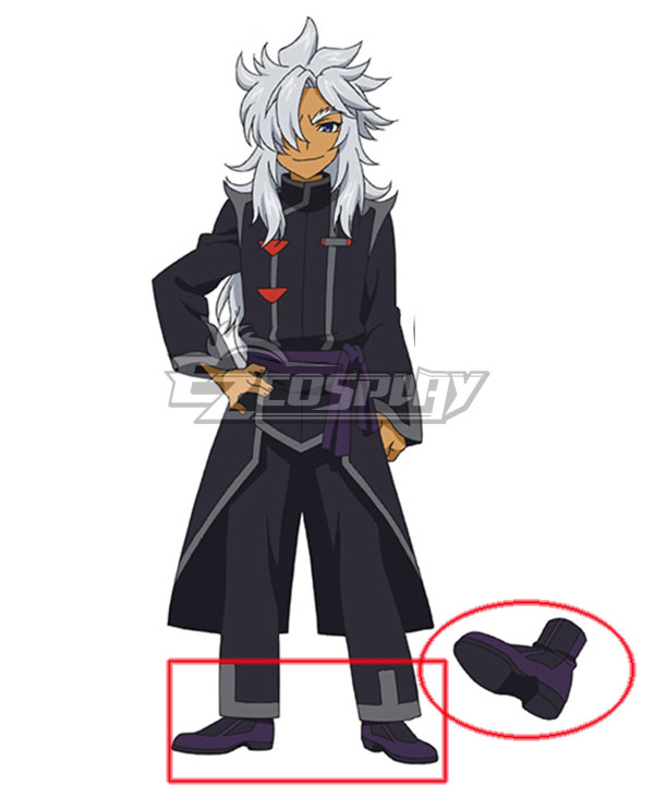 

Future Card Buddyfight Rouga Aragami Black Purple Shoes Cosplay Boots
