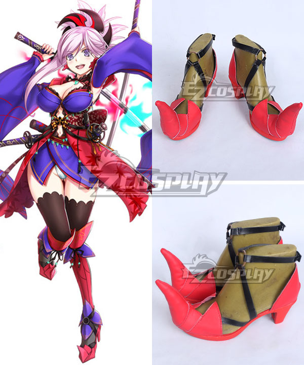 Fate Grand Order Miyamoto Musashi Red Shoes Cosplay Boots